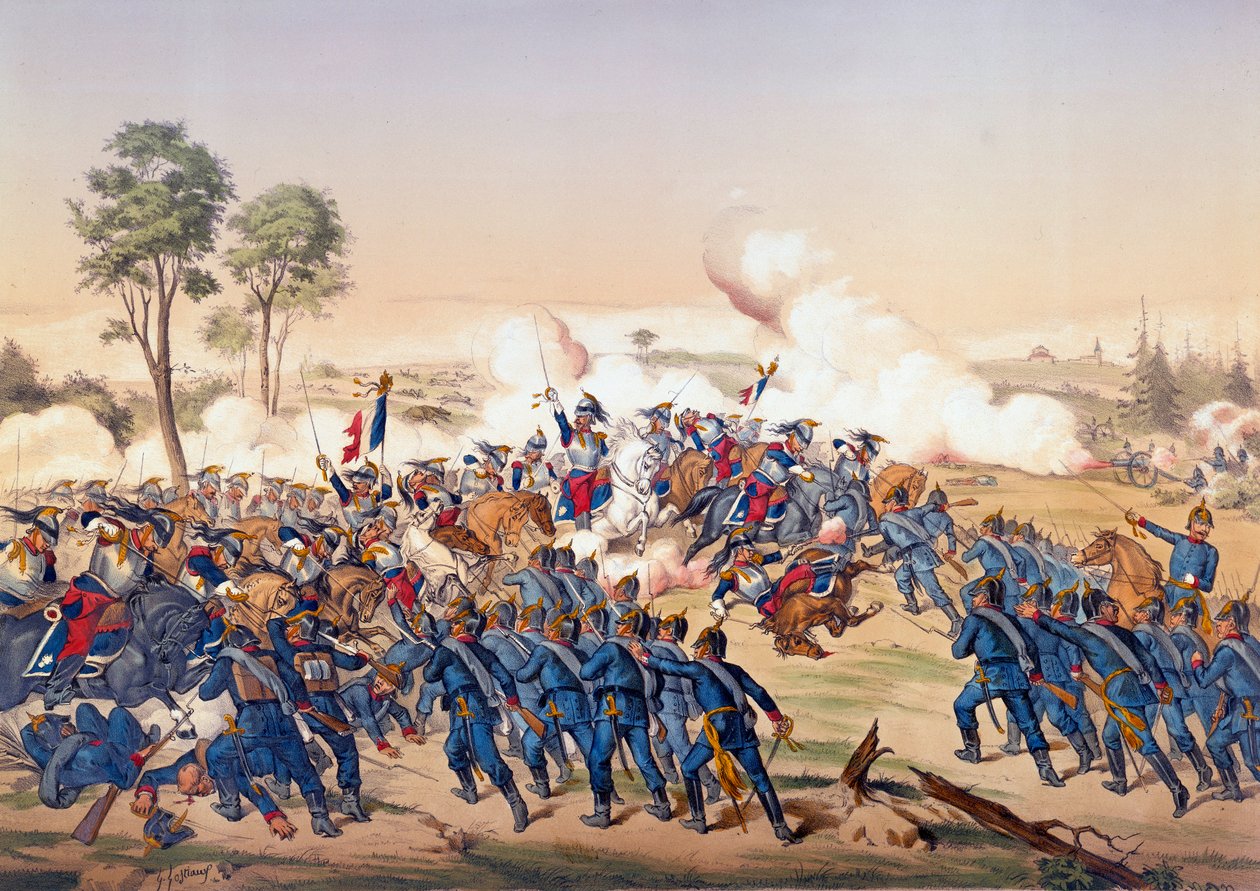 Guerre de 1870 : la charge des cuirassiers à la bataille de Froeschwiller-Woerth le 06/08/1870 qui a vu la victoire de l