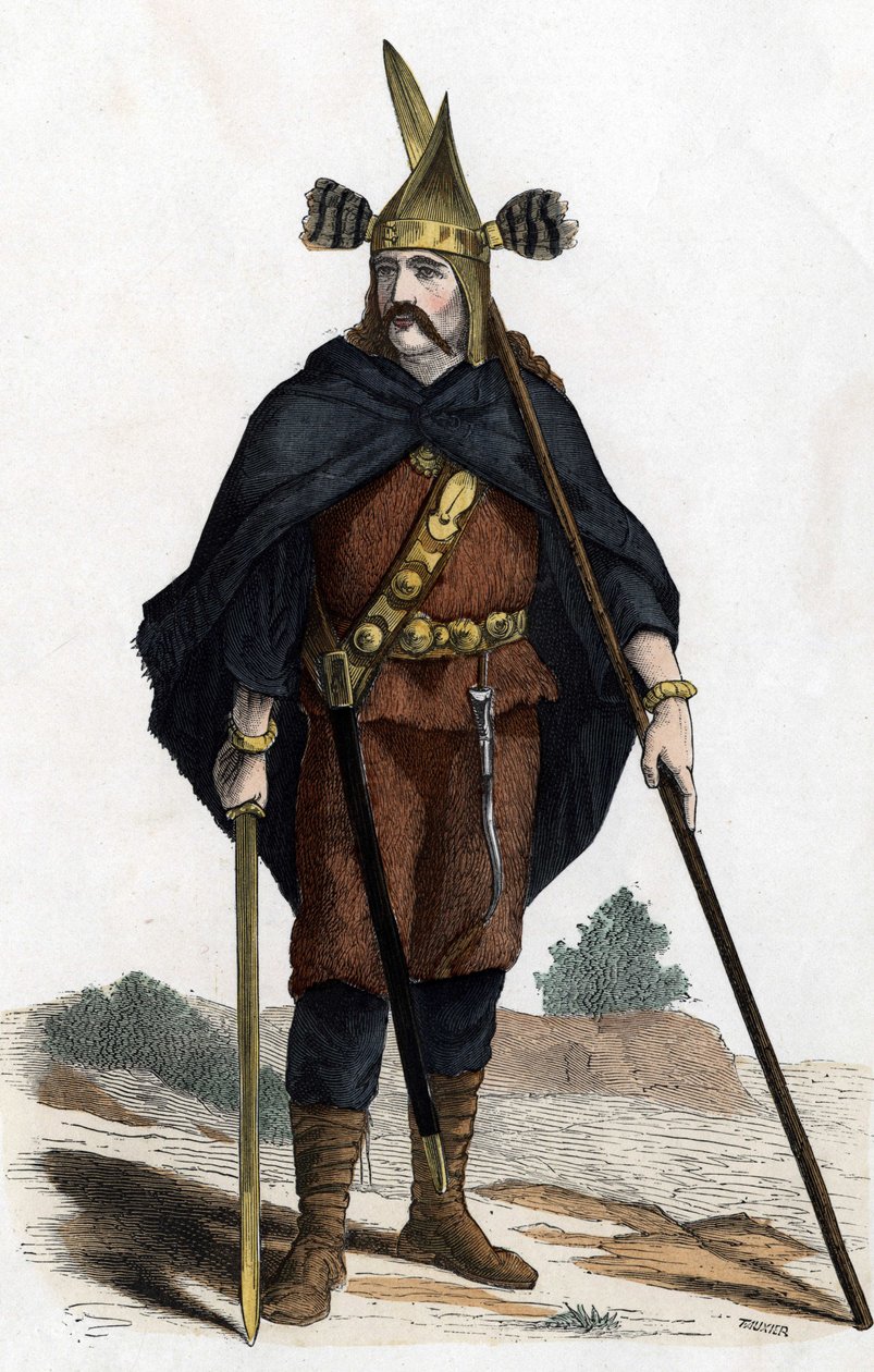 Guerrier, période des armes en bronze - dans « Les Costumes civil et militaires des Français à travers les siècles Paris F. Roy 1882 ». - Unknown artist