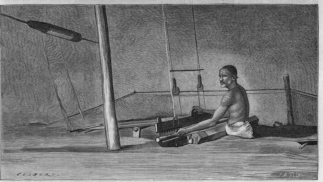 Tissage en Inde : Le métier du tisserand. - Unknown artist