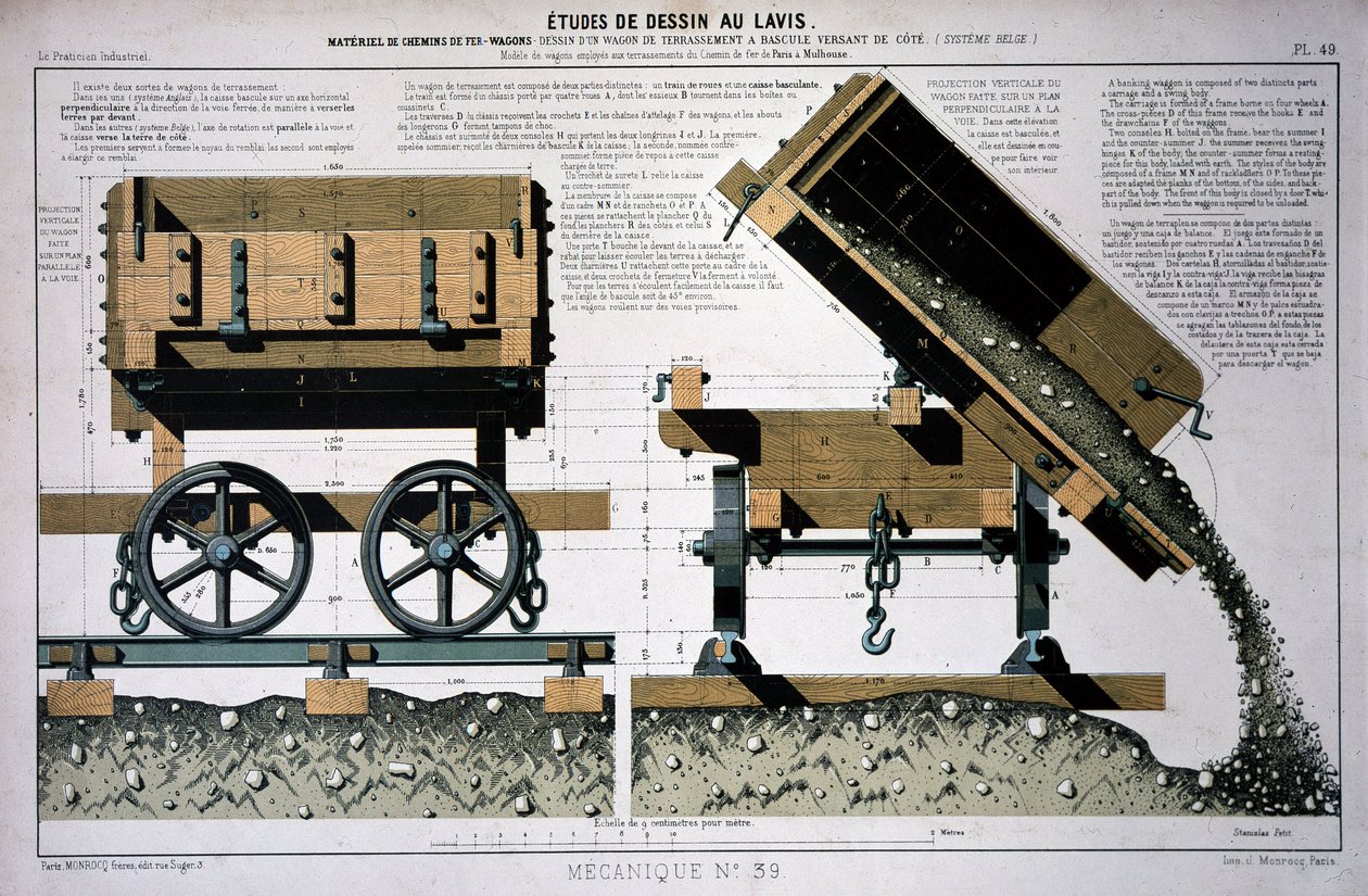 Wagon de terrassement du chemin de fer de l