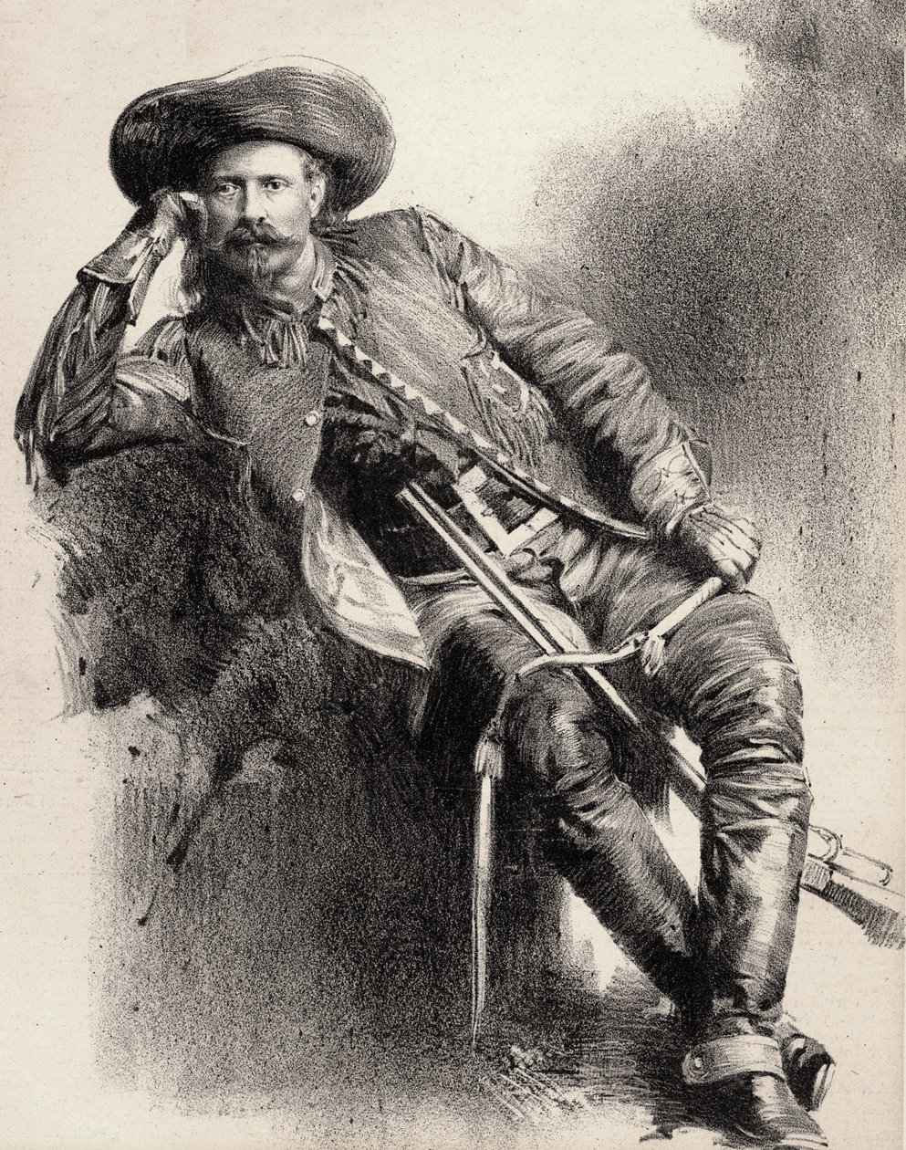 William Frederick Cody - Connu sous le nom de Buffalo Bill (gravure d
