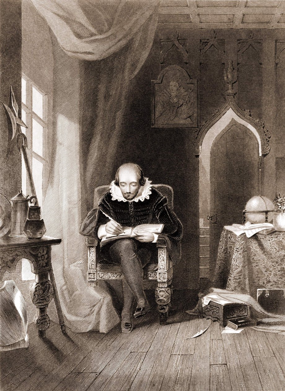 William Shakespeare (1564 - 1616) dans son bureau - Unknown artist