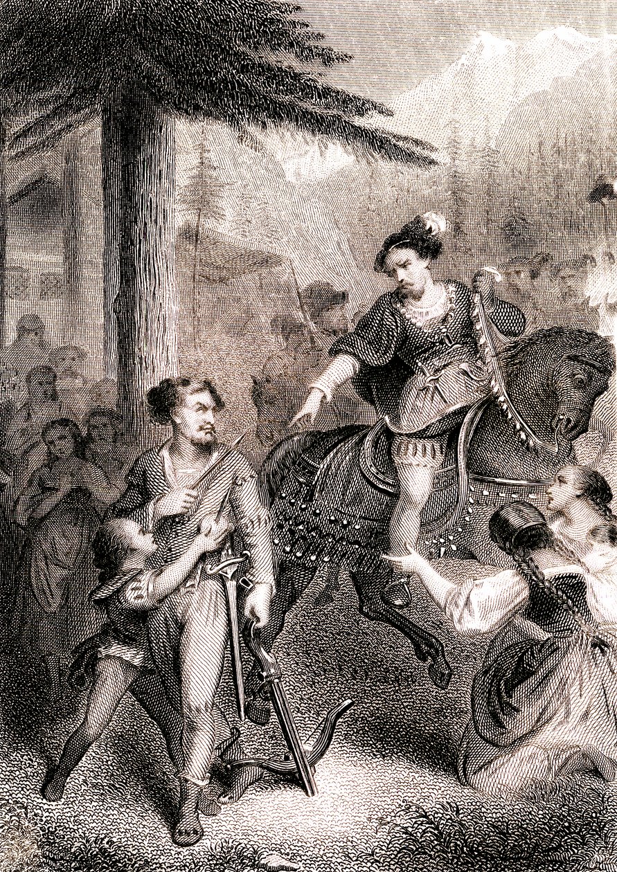 Guillaume Tell aurait tiré sur le bailli Gessler dans la légende patriotique suisse - Unknown artist