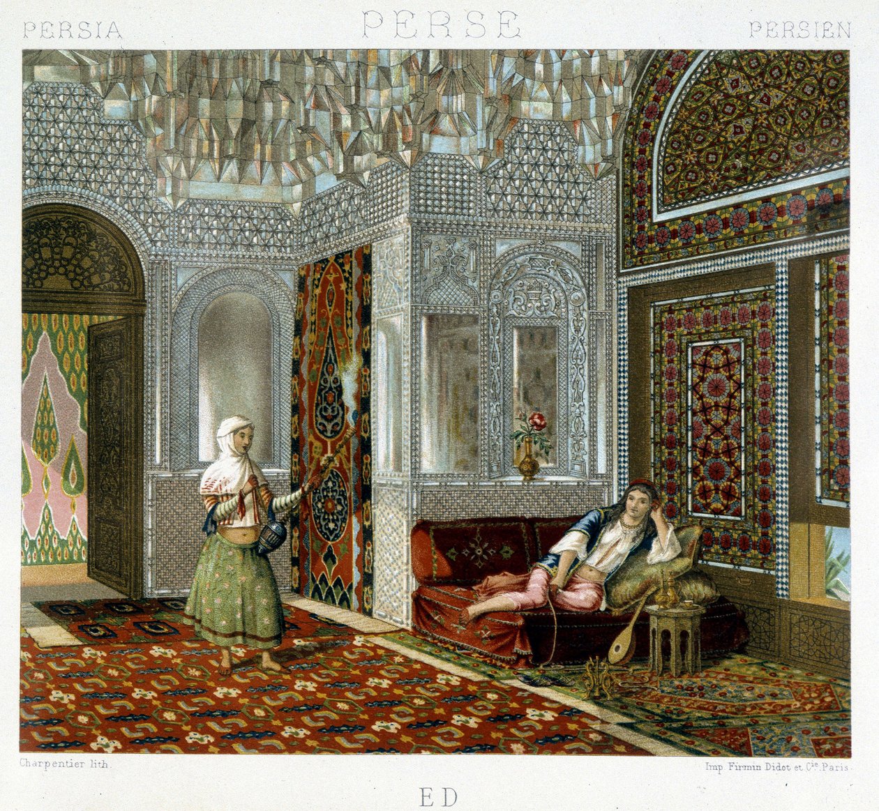Femmes dans un salon en Perse - dans « Le costume historique » par Racinet - Unknown artist