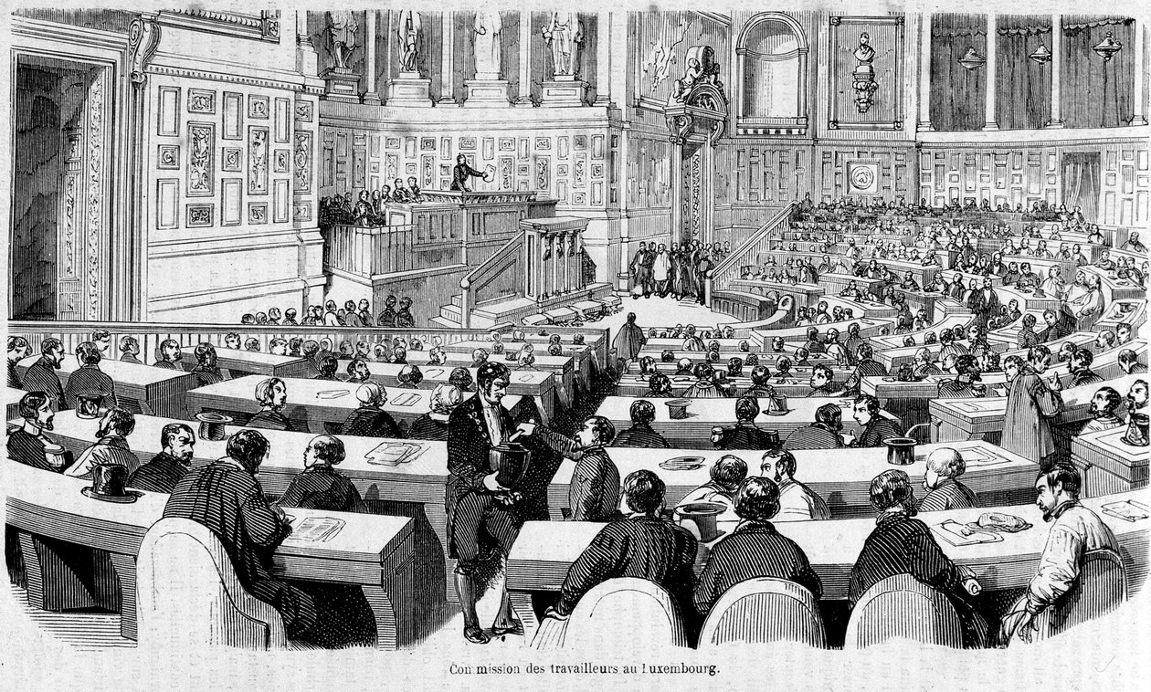 Comité des ouvriers au Palais du Luxembourg (Sénat), révolution de 1848 - Unknown artist