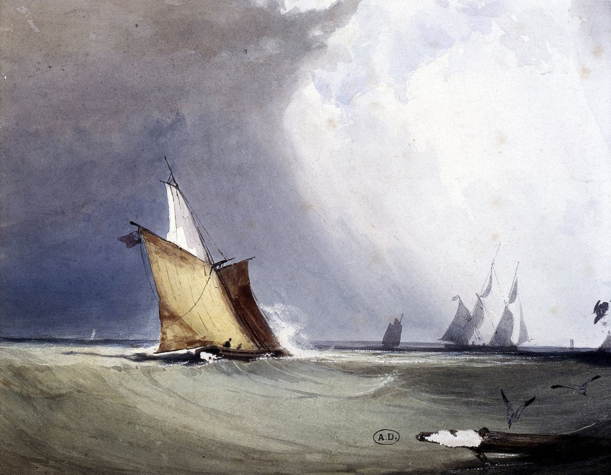 Yachts en mer, fin du 19ème siècle - Unknown artist