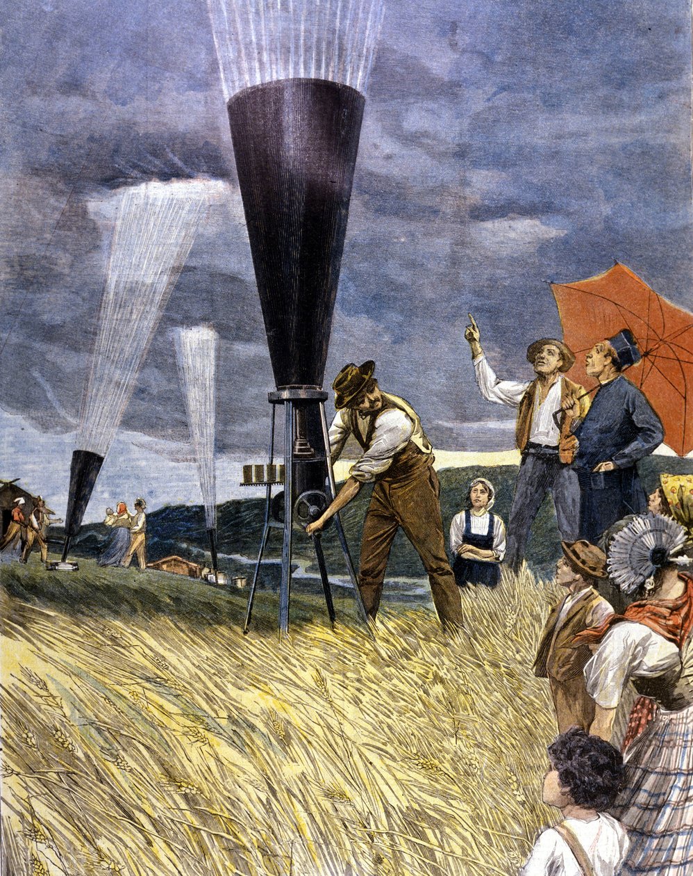 Baril contre la grêle par les vignerons en Italie en 1899 - Unknown artist