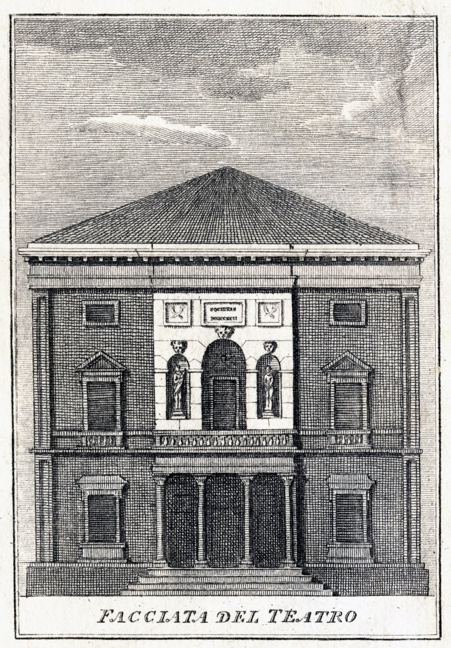 Façade du Théâtre de la Fenice à Venise au milieu du XIXe siècle. - Unknown artist
