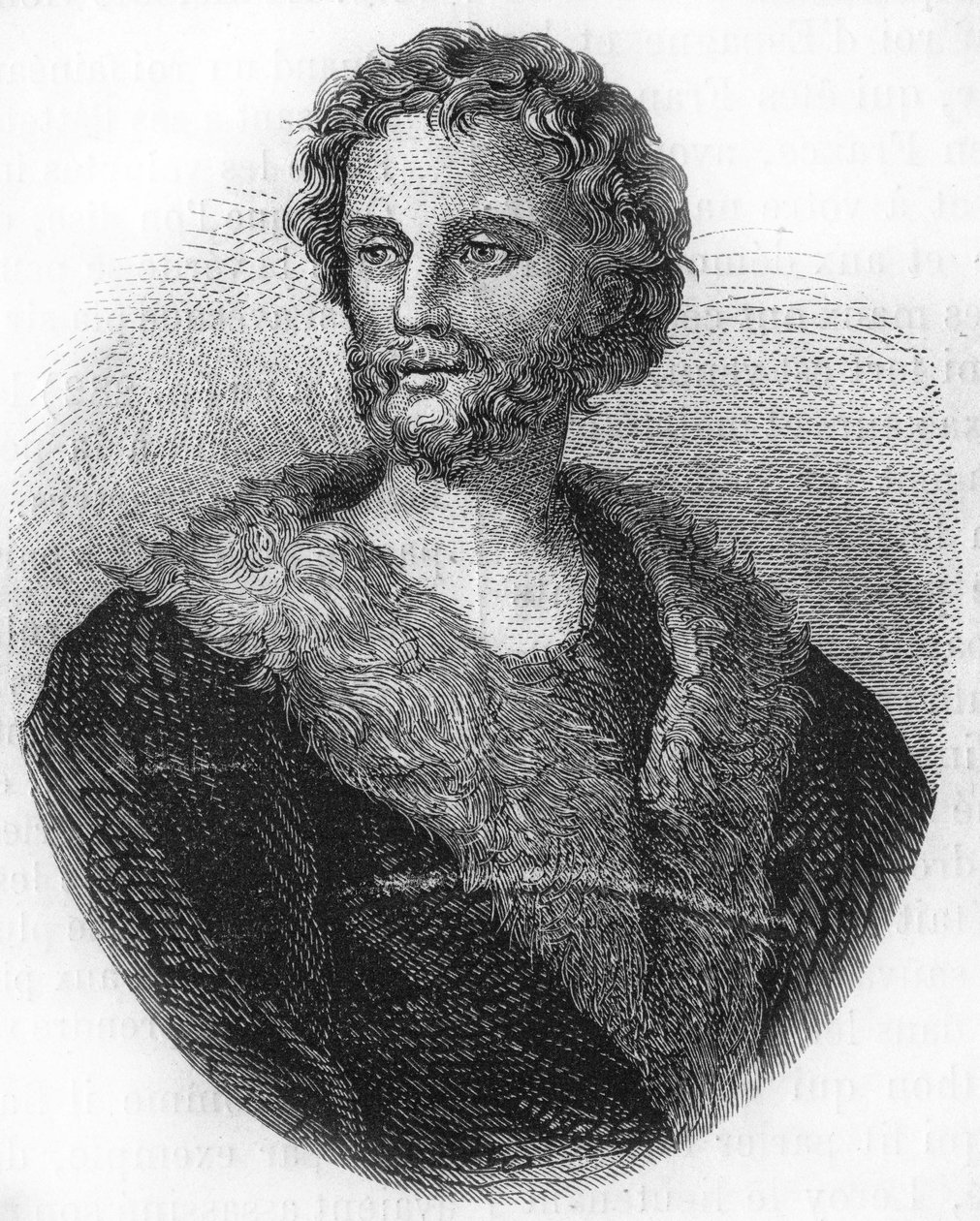 Portrait de Mathurin Régnier. Poète français (1573-1613) Gravure de 1866. - Unknown artist