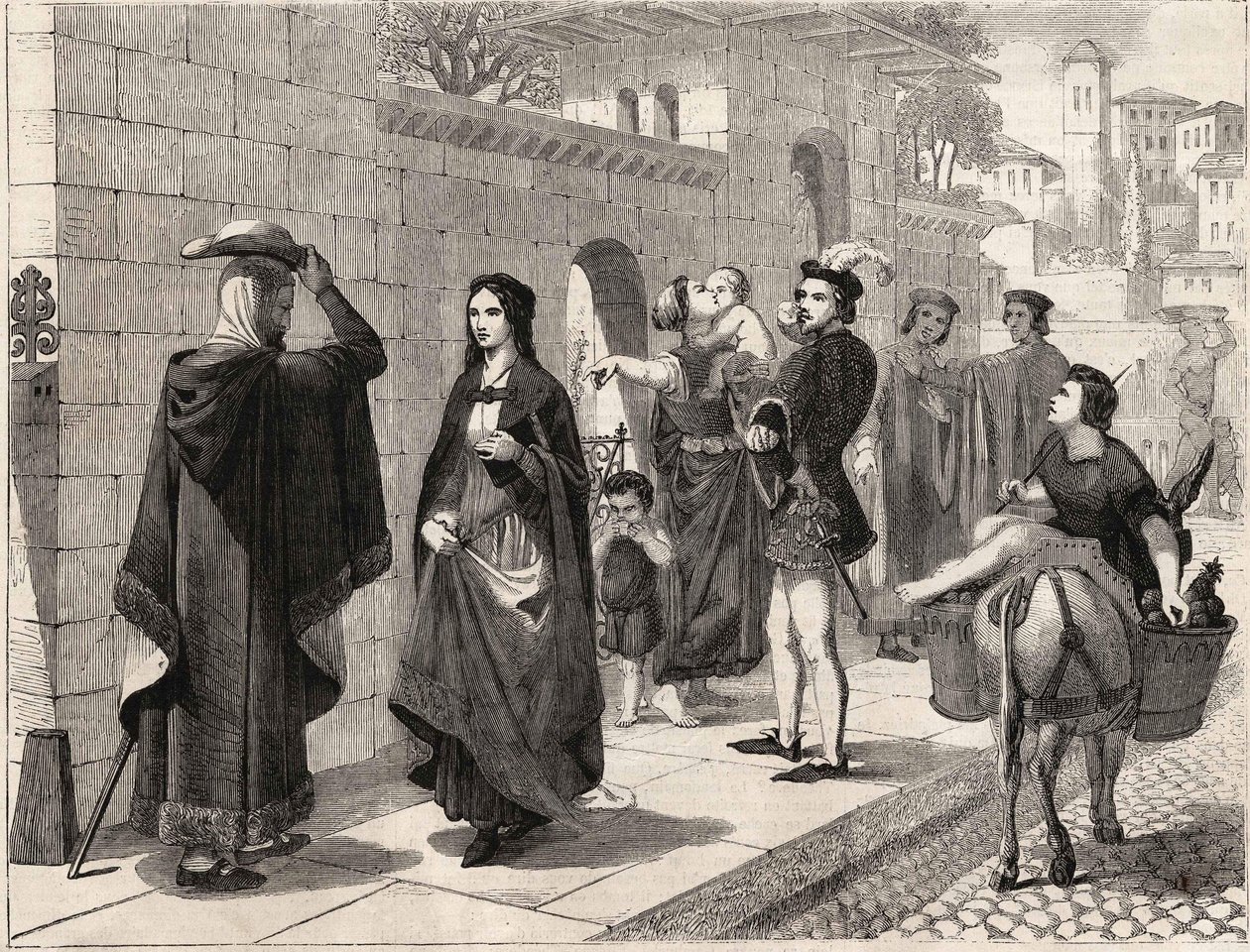 la première rencontre de Laure (Laura de Noves) - Unknown artist
