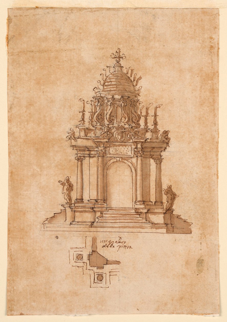 Dessin, Catafalque, vers 1631 - Unknown artistUnknown artist