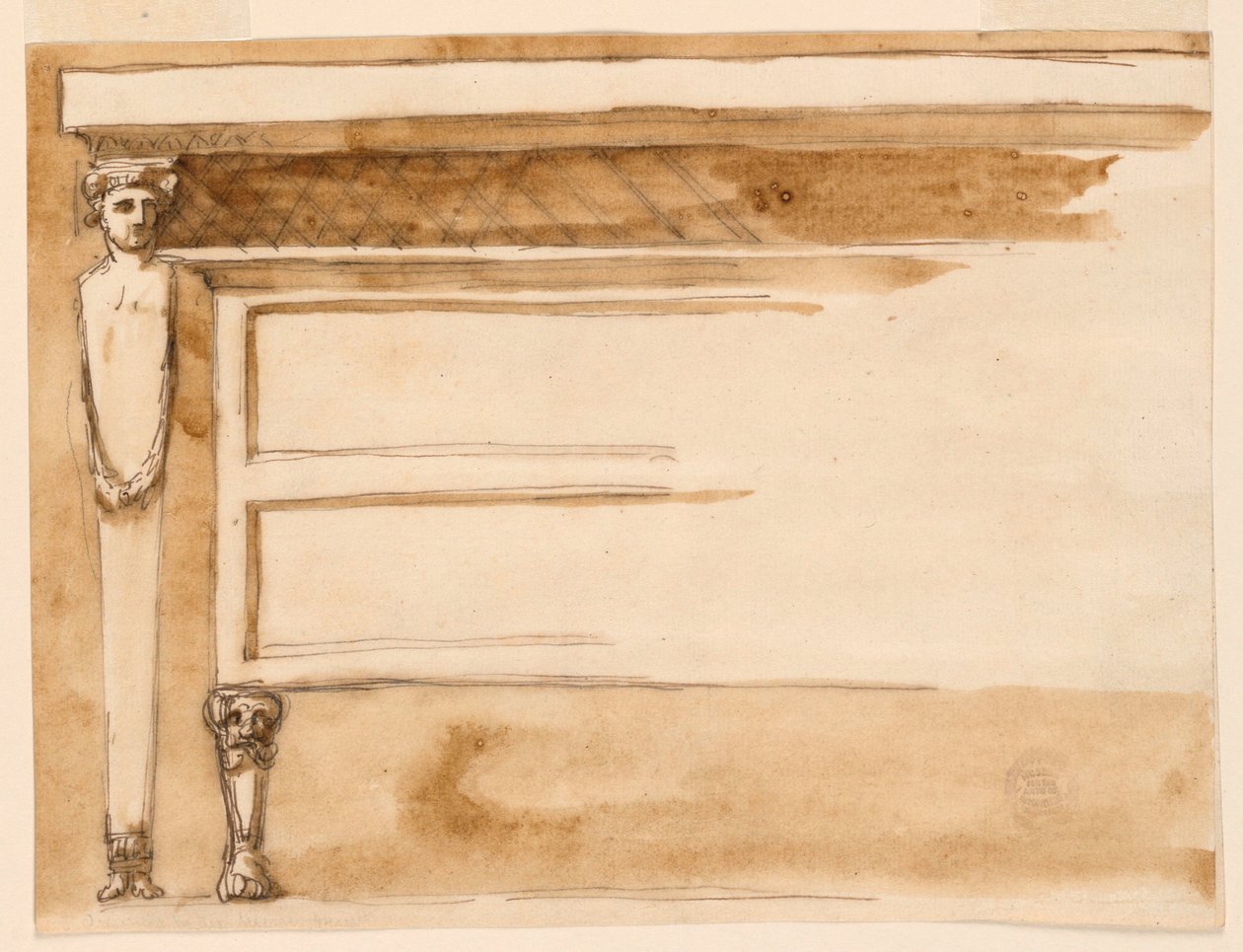 Dessin, table console et commode, vers 1795 - Unknown artistUnknown artist