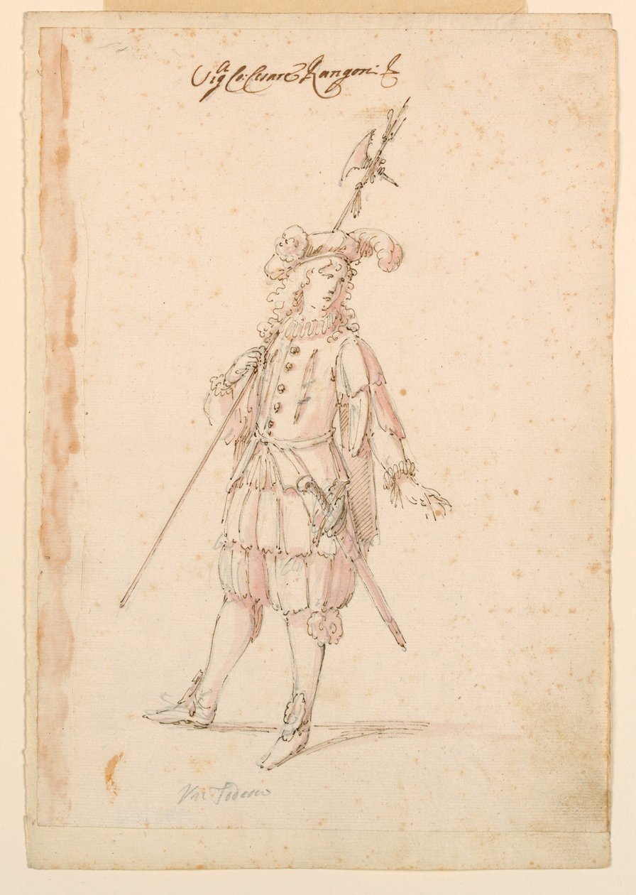 Dessin, création de costumes : Un Allemand pour un ballet, vers 1720 - Unknown artistUnknown artist