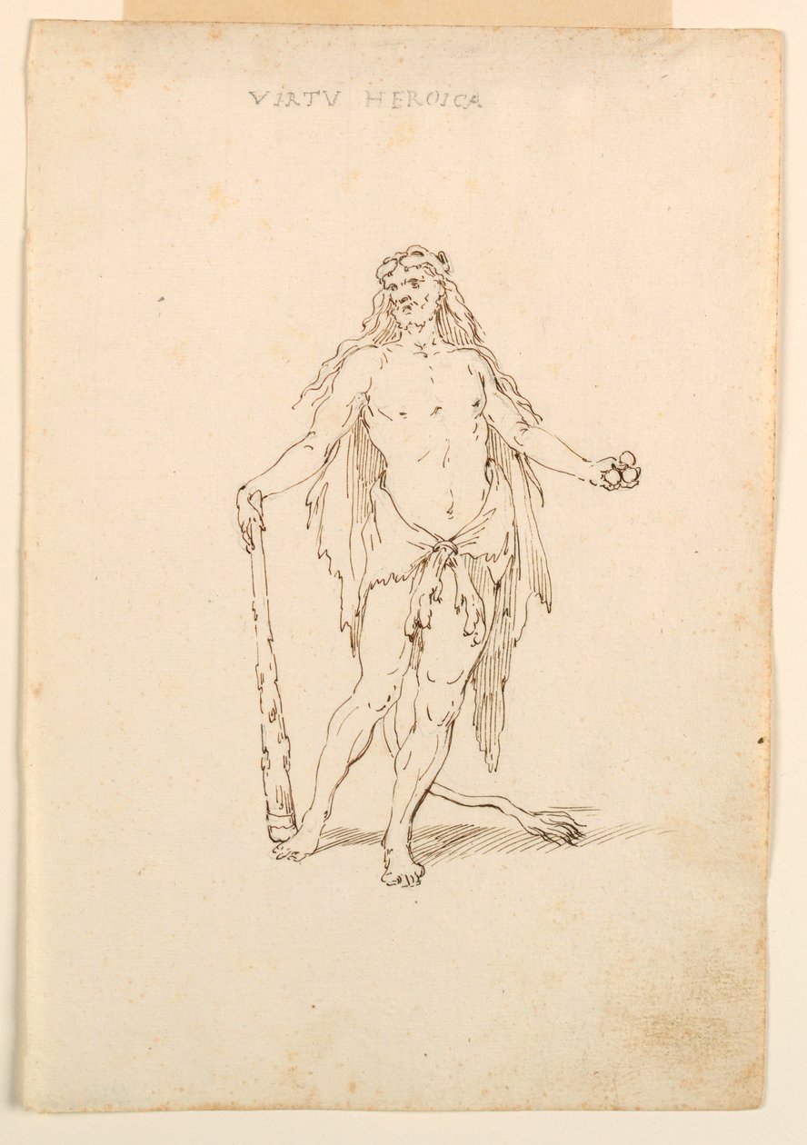Dessin, Création de costumes : Force héroïque pour un ballet, vers 1720 - Unknown artistUnknown artist
