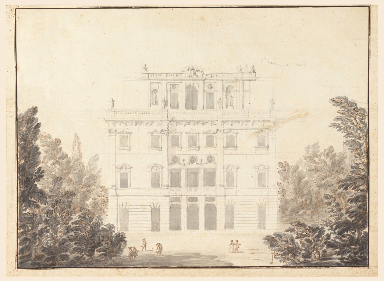 Dessin, projet de casino dans un parc, 1728-84 - Unknown artistUnknown artist