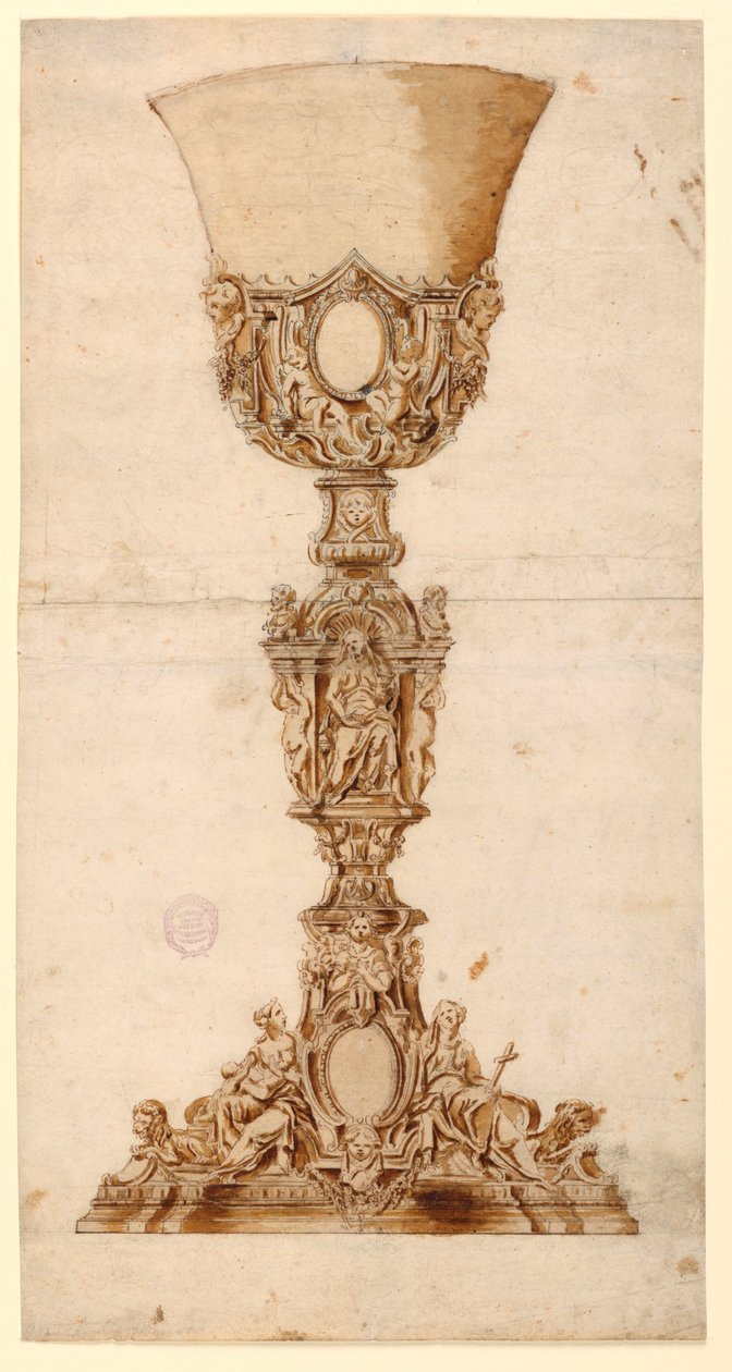 Dessin, conception d'un calice, 1710-1740 | Estampe d'art