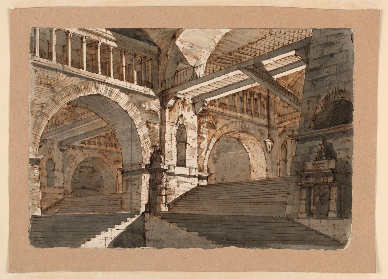 Dessin, Scénographie, Escaliers souterrains et galeries d
