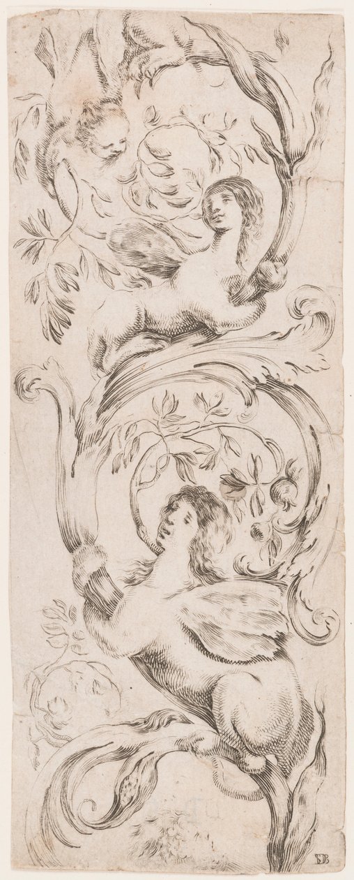 Estampe, ornements ou grotesques (ornement grotesque), vers 1653 - Unknown artistUnknown artist