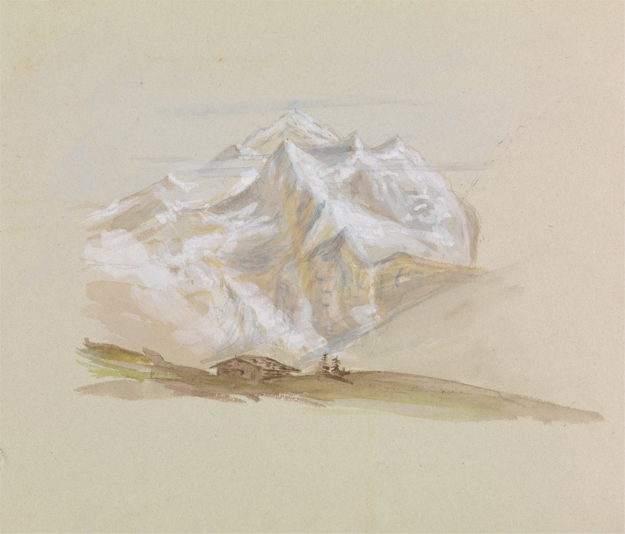 Un chalet dans les montagnes - Unknown artist