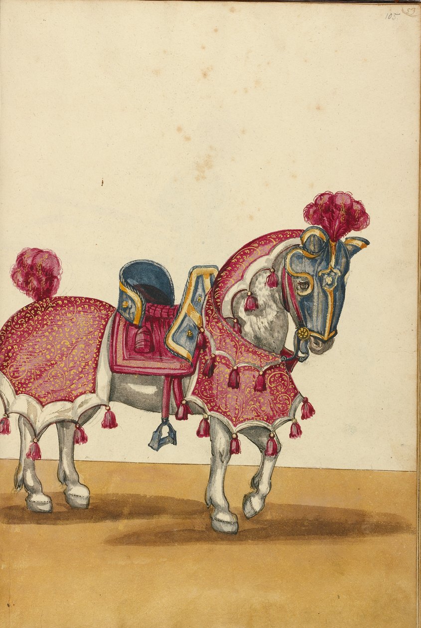 Un cheval en armure - Unknown artist