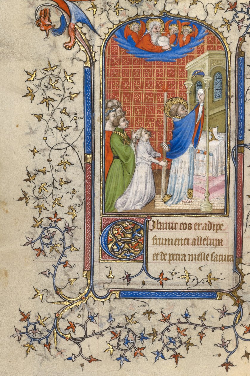 Un prêtre célébrant la messe parmi les fidèles - Unknown artist