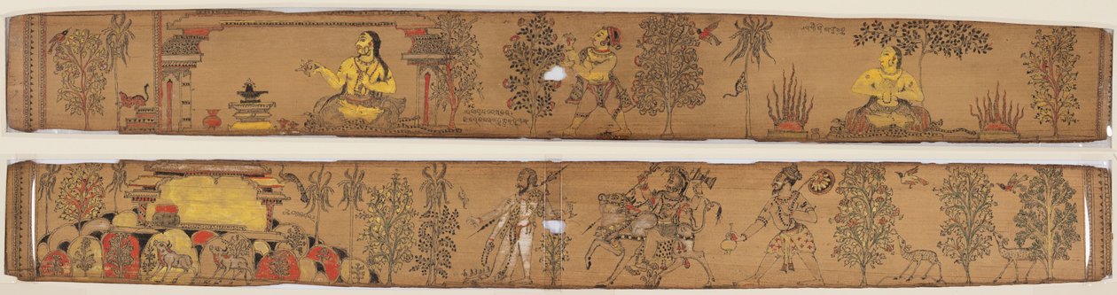 Un prince pratique des austérités (recto); Shiva et ses adeptes retournent au mont Kailash (verso), d