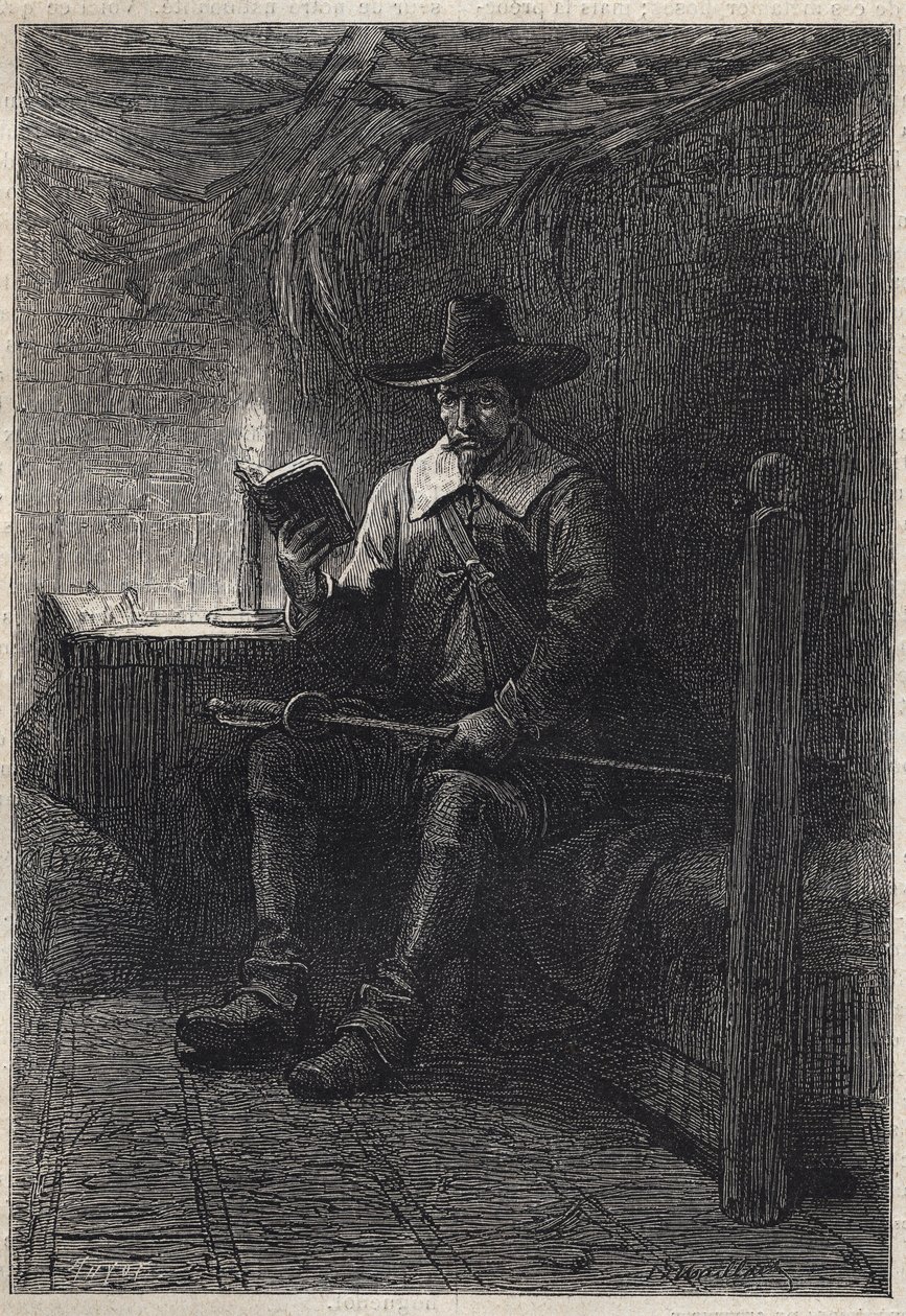 Un Puritain écossais - Illustration du 19e siècle pour le roman historique « Les Puritains d