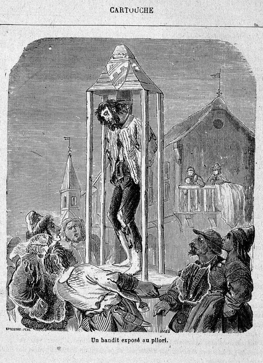 Un bandit exposé au pilori - dans «Cartouche, roi des bandits», par Grandpré - Unknown artist