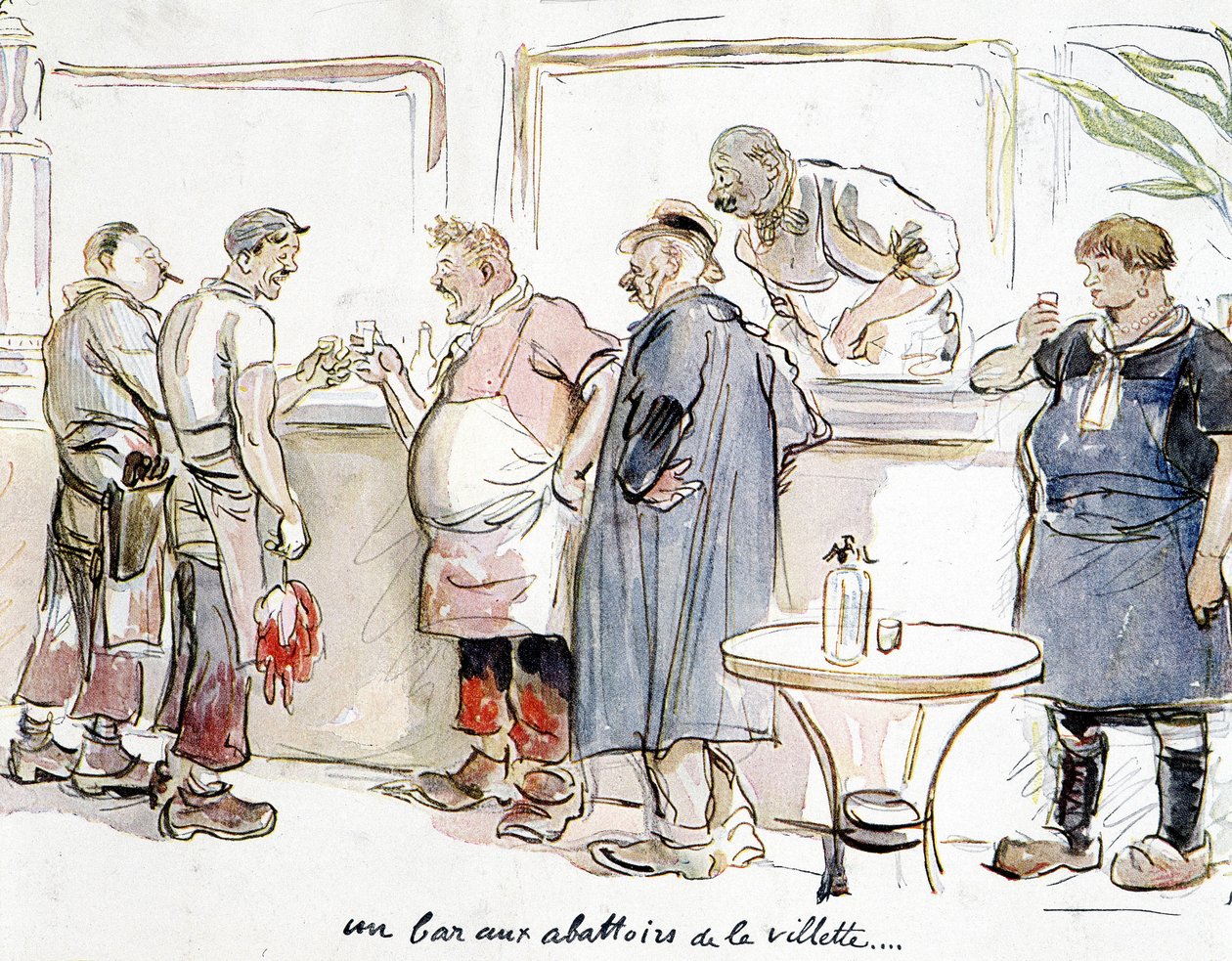 Un bar aux abattoirs de la Villette à Paris. - Unknown artist