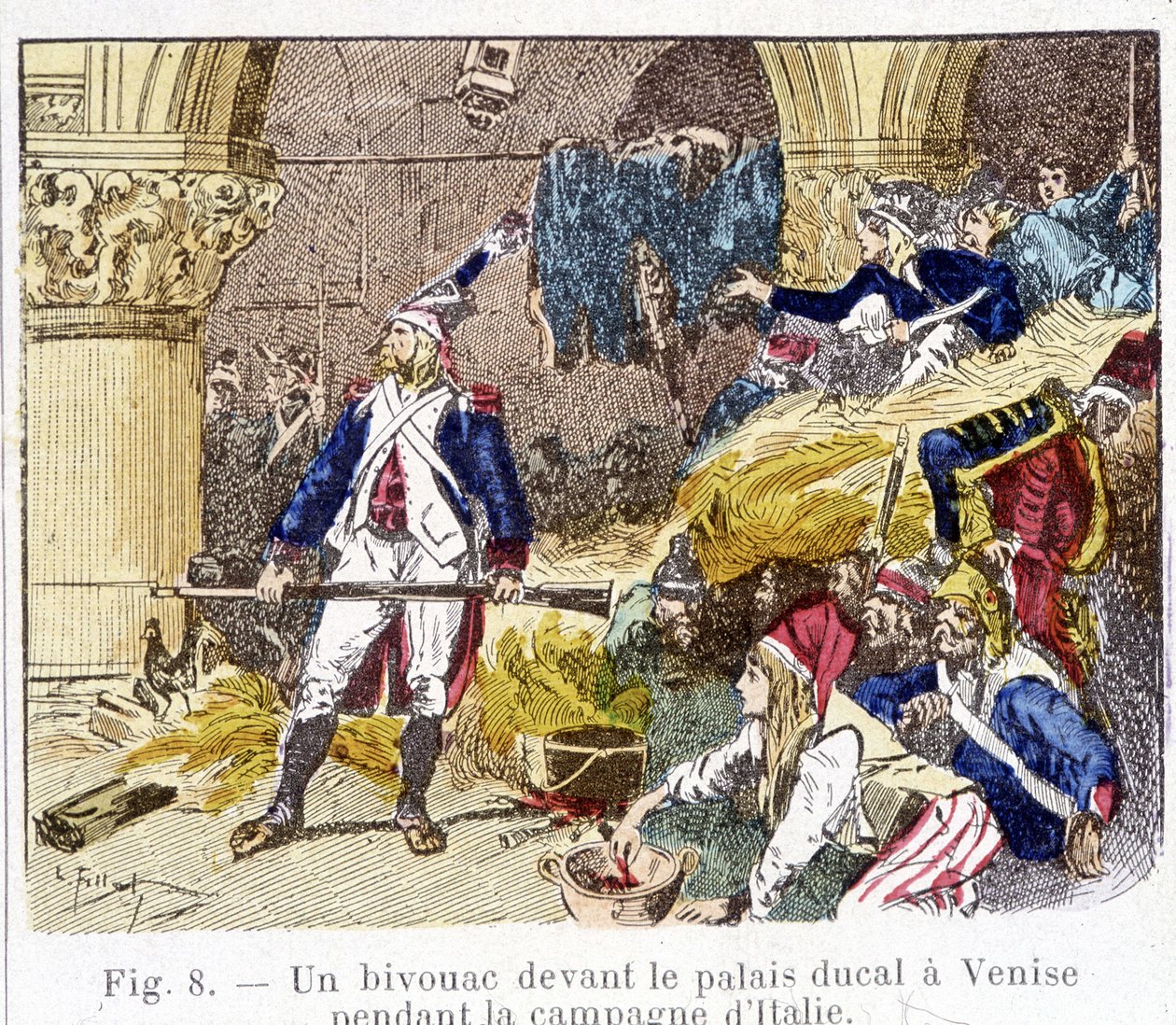 Un bivouac devant le palais ducal à Venise pendant la campagne italienne - Unknown artist