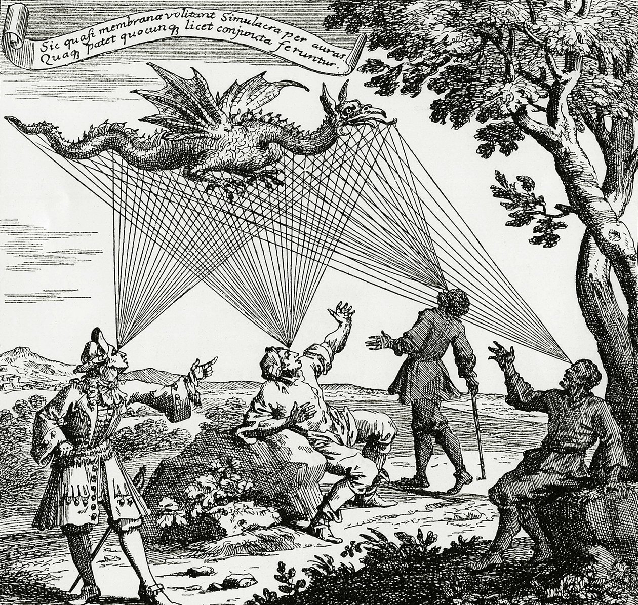 Un dragon vu sous différents angles visuels, d