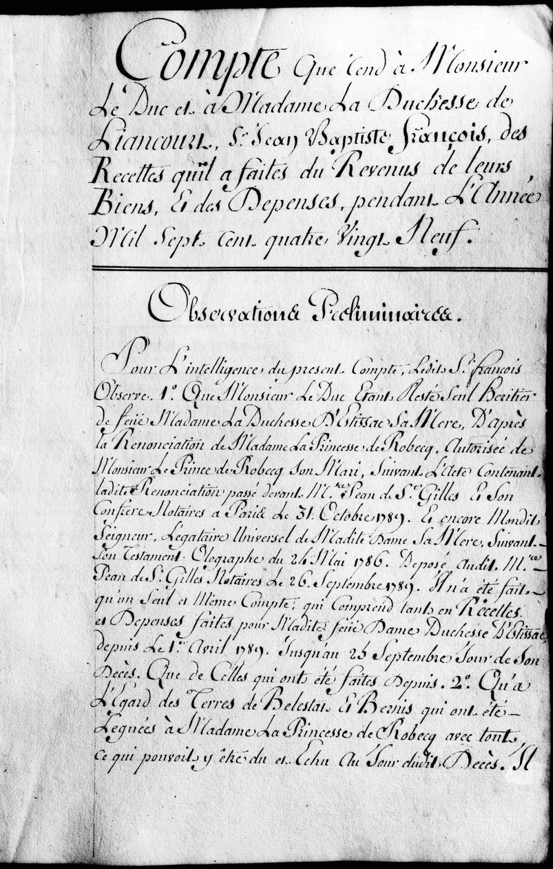 Livre de comptes pour l