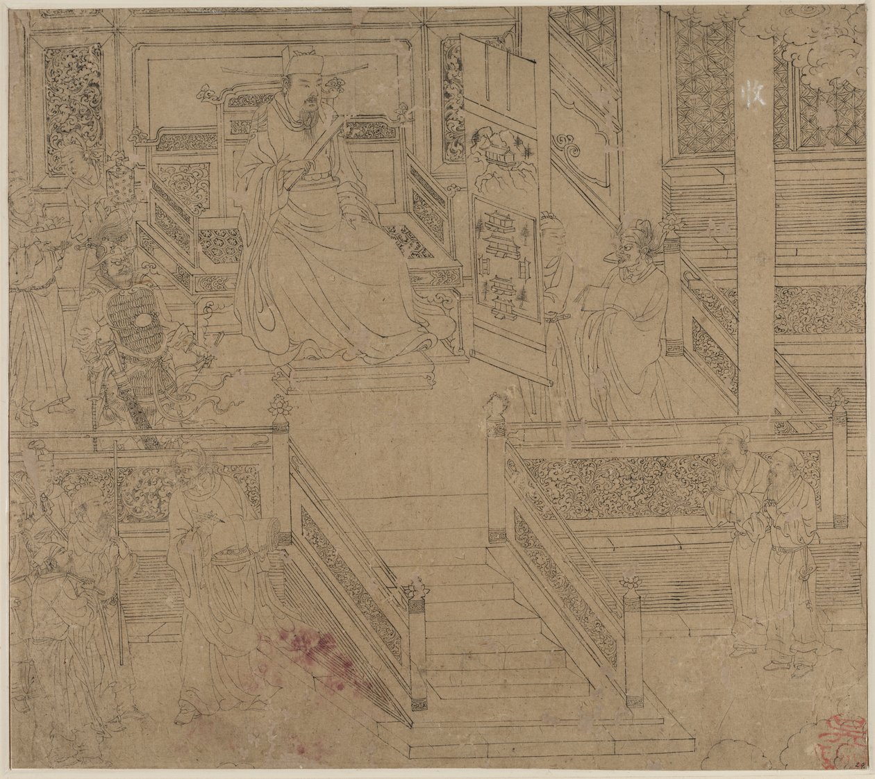 Album de thèmes taoïstes et bouddhistes : Rois des enfers : Feuille 29 - Unknown artist