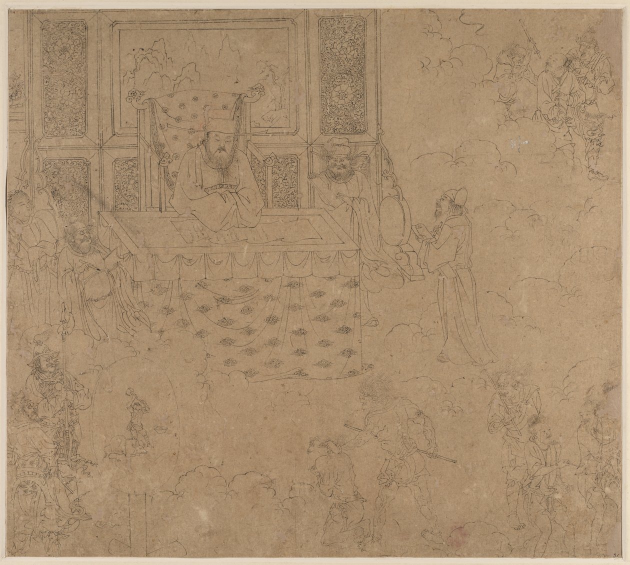 Album de thèmes taoïstes et bouddhistes : Rois des enfers : Feuille 31 - Unknown artist