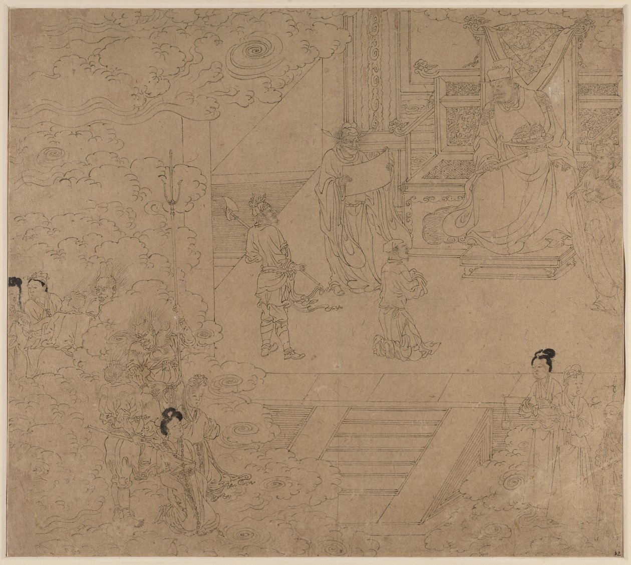Album de thèmes taoïstes et bouddhistes : Rois des enfers : Feuille 32 - Unknown artist