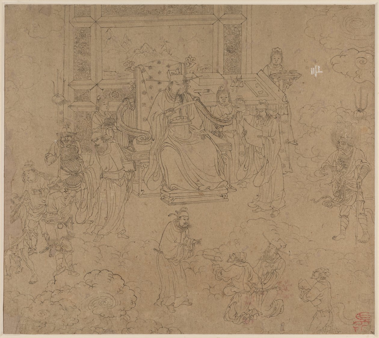 Album de thèmes taoïstes et bouddhistes : Rois des Enfers : Feuille 36 - Unknown artist