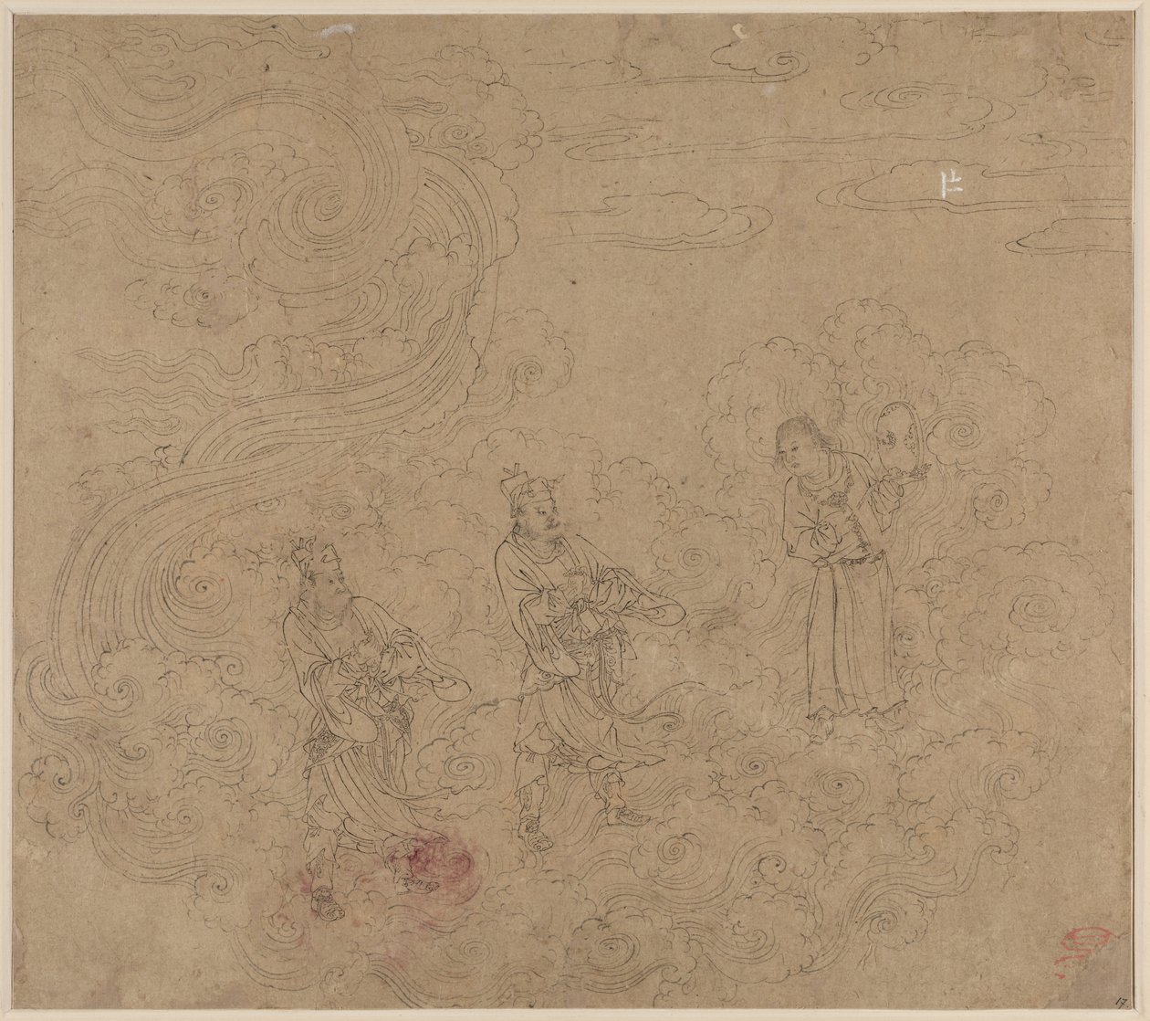 Album de thèmes taoïstes et bouddhistes : Procession de divinités taoïstes : Feuille 17 - Unknown artist