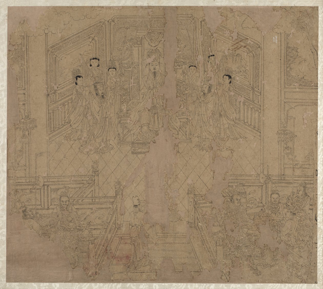 Album de thèmes taoïstes et bouddhistes : Procession de divinités taoïstes : Feuille 2 - Unknown artist
