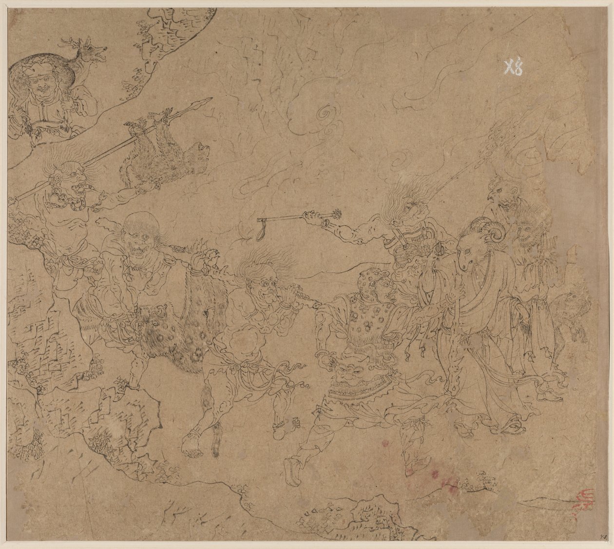 Album de thèmes taoïstes et bouddhistes : Recherche de la montagne : Feuille 45 - Unknown artist