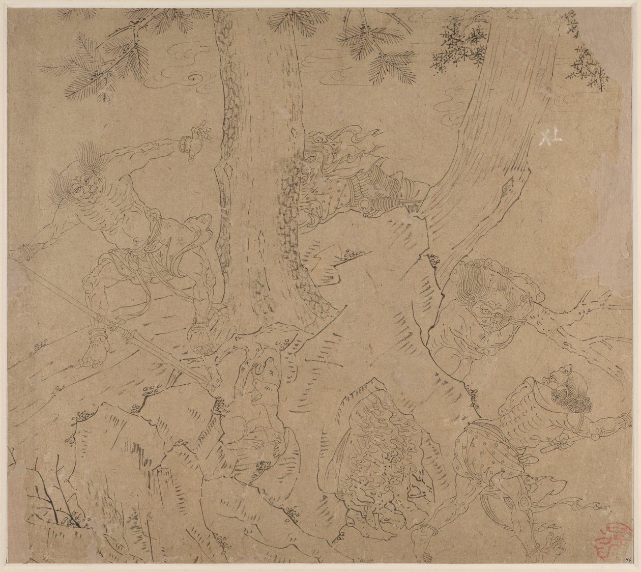 Album de thèmes taoïstes et bouddhistes : Recherche de la montagne : Feuille 46 - Unknown artist