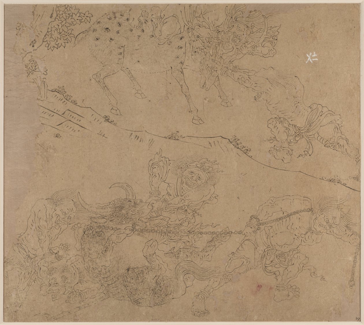 Album de thèmes taoïstes et bouddhistes : Recherche de la montagne : Feuille 47 - Unknown artist