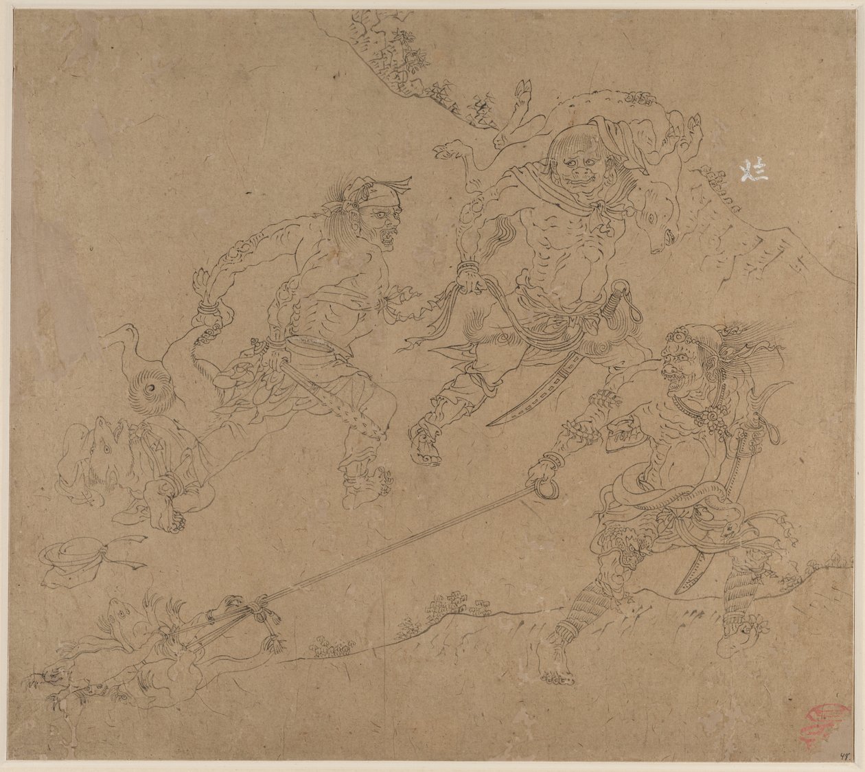 Album de thèmes taoïstes et bouddhistes : Recherche de la montagne : Feuille 48 - Unknown artist