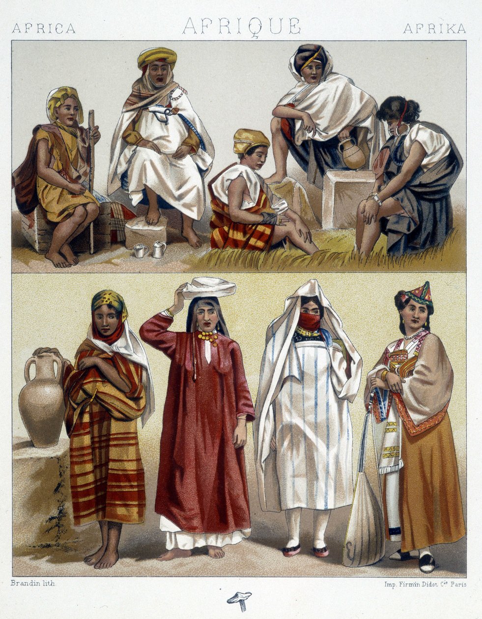 Algérie et Tunisie, costumes populaires - dans « Le costume historique » par Racinet - Unknown artist