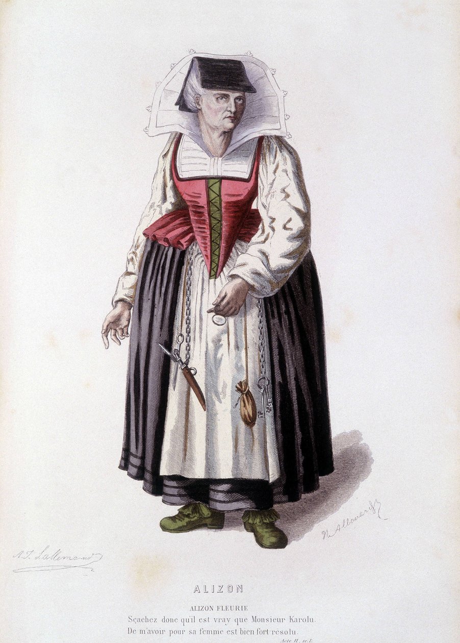 Alizon Fleurie dans "Alizon" (par JC Discret), dans "Le théâtre français au 16ème et 17ème siècle antérieurs à Molière" par Edouard Fournier - Unknown artist