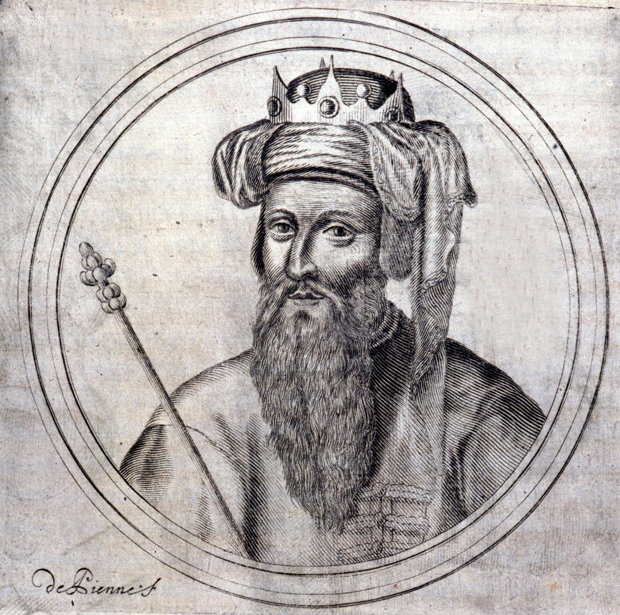 Amédée VIII (1383-1451), Comte puis Duc de Savoie, dernier antipape sous le nom de Félix V. Gravure dans « Histoire généalogique de la Maison Royale de Savoie » par Samuel Guichenou, Lyon 1660. - Unknown artist