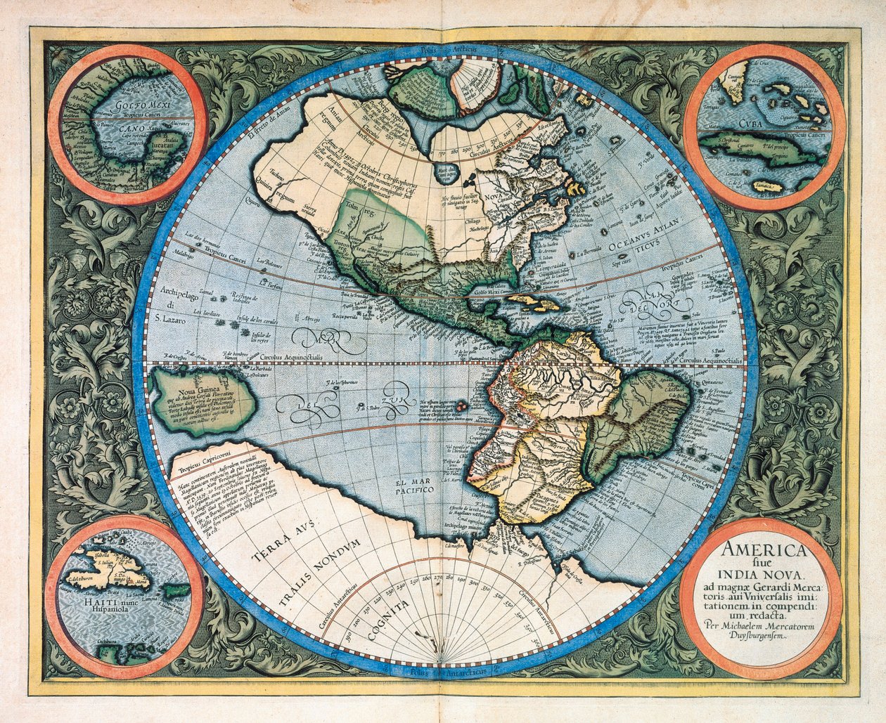 America sive India Nova, de Atlas sive cosmographicae meditationes de fabrica mundi et fabricati figura par Gerhard Kremer Mercator - Unknown artist