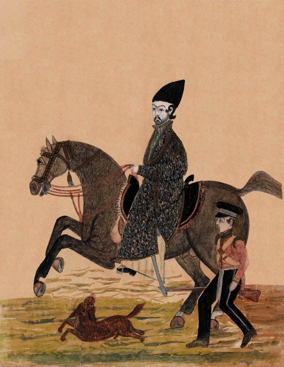 Un Sirdar afghan et un soldat britannique, vers 1841 - Unknown artist