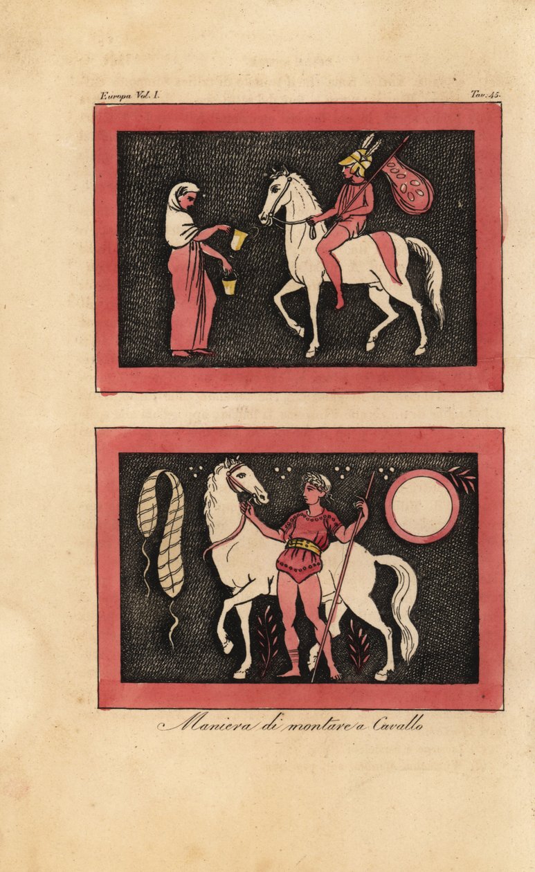 Méthode grecque ancienne de monter à cheval à cru - Unknown artist