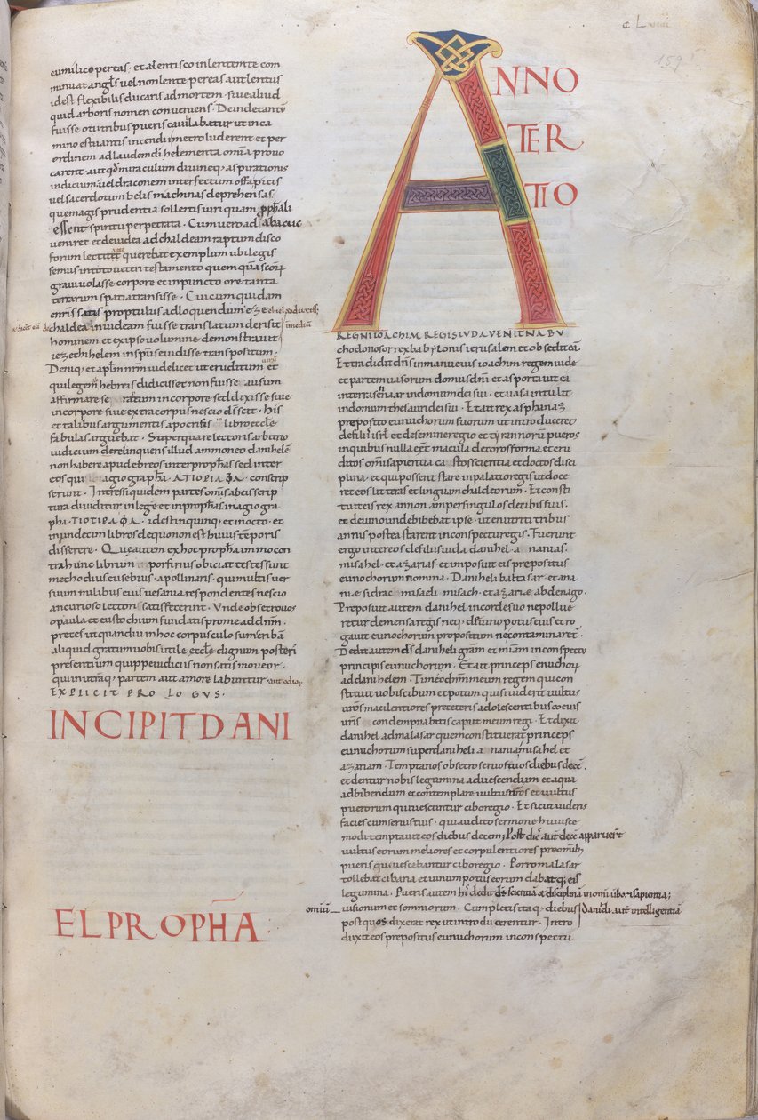 Anno tertio : Incipit Daniel Propha.Incipit du Livre du Prophète Daniel, XIe siècle (miniature, manuscrit membranaire) - Unknown artist