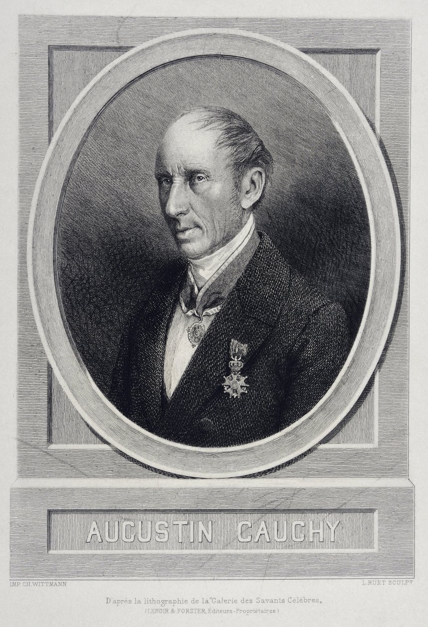 Augustin Louis Cauchy 1789-1857 mathématicien anglais - gravure - Unknown artist
